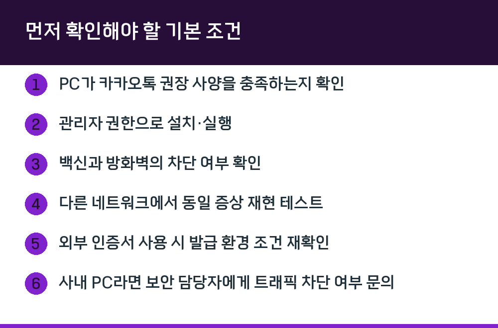 먼저 확인해야 할 기본 조건